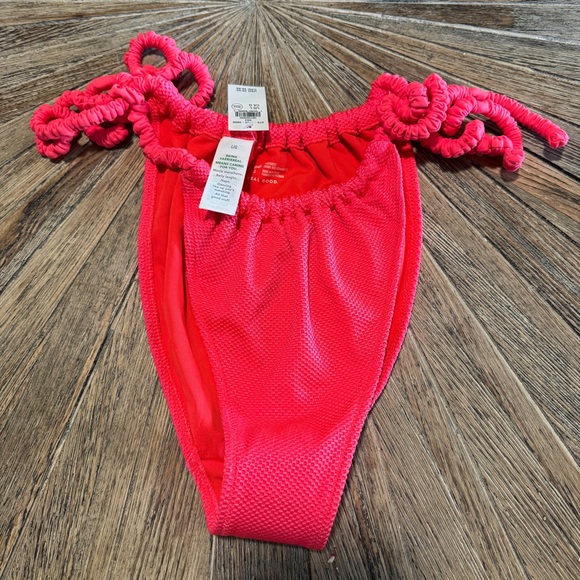 aerie Other - NWT Aerie bikini bottom size large Cheekiest bright spring coral color tie side